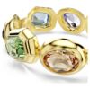 Gema-Armband mit übergrossen Kristallen, gemischte Schliffe, mehrfarbig, goldfarben plattiert Gema-Armband mit übergrossen Kristallen, gemischte Schliffe, mehrfarbig, goldfarben plattiert