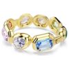 Gema-Armband mit übergrossen Kristallen, gemischte Schliffe, mehrfarbig, goldfarben plattiert Gema-Armband mit übergrossen Kristallen, gemischte Schliffe, mehrfarbig, goldfarben plattiert