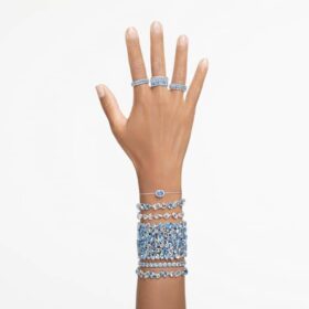 Gema-Armband mit gemischten Schliffen, blau, rhodiniert Gema-Armband mit gemischten Schliffen, blau, rhodiniert