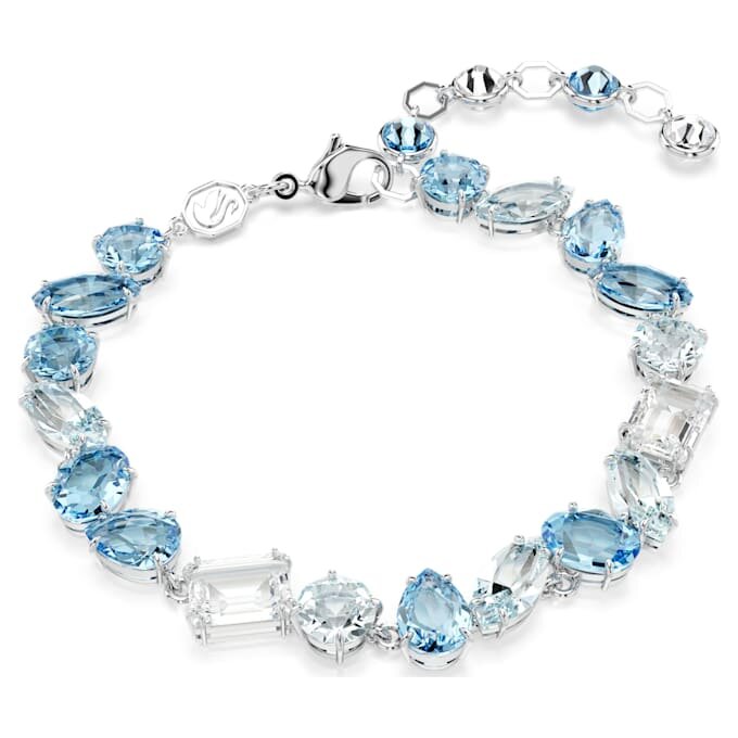 Gema-Armband mit gemischten Schliffen, blau, rhodiniert Gema-Armband mit gemischten Schliffen, blau, rhodiniert