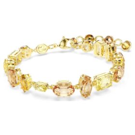 Gema-Armband mit gemischten Schliffen, gelb, vergoldet