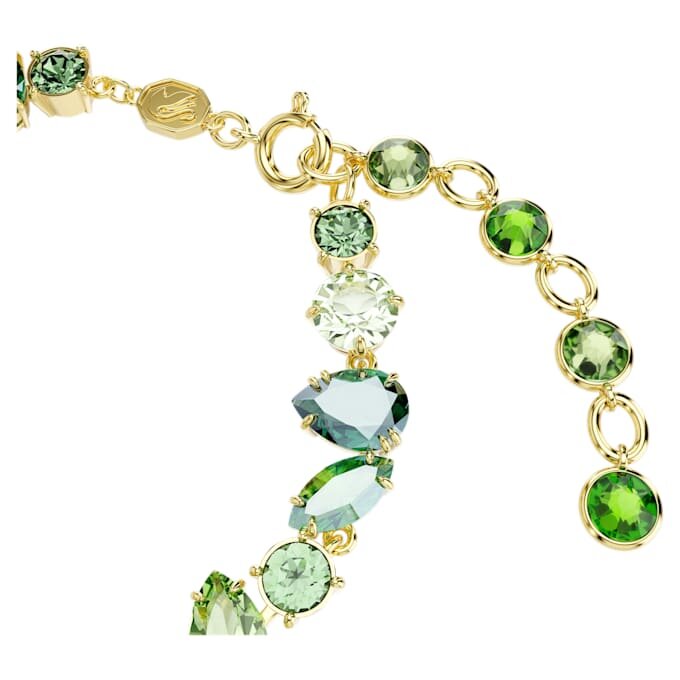 Gema-Armband mit gemischten Schliffen, grün, vergoldet Gema-Armband mit gemischten Schliffen, grün, vergoldet