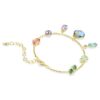 Gema-Armband mit gemischten Schliffen, hängenden Kristallen, mehrfarbig, goldfarben plattiert Gema-Armband mit gemischten Schliffen, hängenden Kristallen, mehrfarbig, goldfarben plattiert