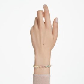 Gema-Armband mit gemischten Schliffformen, mehrfarbig, vergoldet