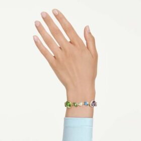 Gema-Armband mit gemischten Schliffformen, mehrfarbig, vergoldet