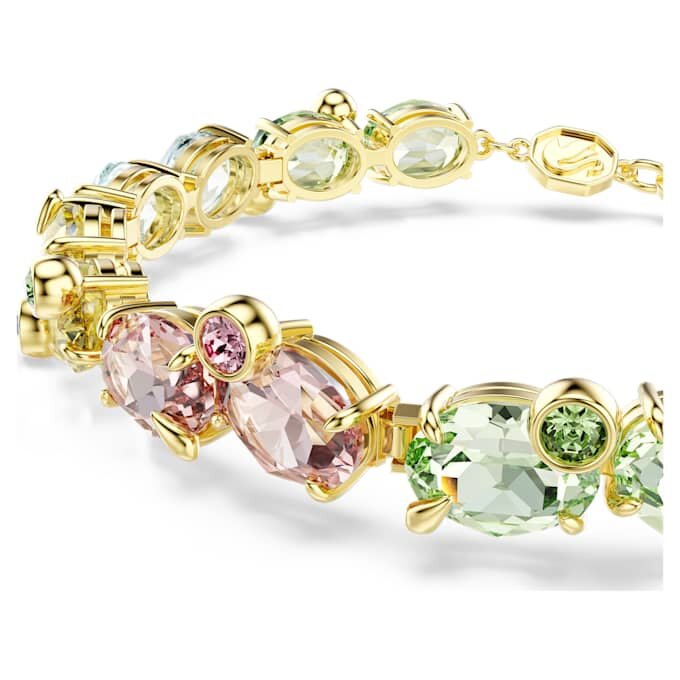 Gema-Armband mit gemischten Schliffformen, mehrfarbig, vergoldet Gema-Armband mit gemischten Schliffformen, mehrfarbig, vergoldet