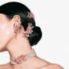 Gema-Haarspange «Crystal Pearl», verschiedene Schliffe, Blume, rosa, goldfarben plattiert Gema-Haarspange «Crystal Pearl», verschiedene Schliffe, Blume, rosa, goldfarben plattiert