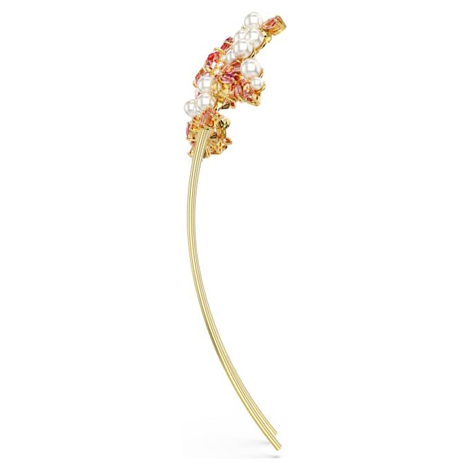 Gema-Haarspange «Crystal Pearl», verschiedene Schliffe, Blume, rosa, goldfarben plattiert Gema-Haarspange «Crystal Pearl», verschiedene Schliffe, Blume, rosa, goldfarben plattiert
