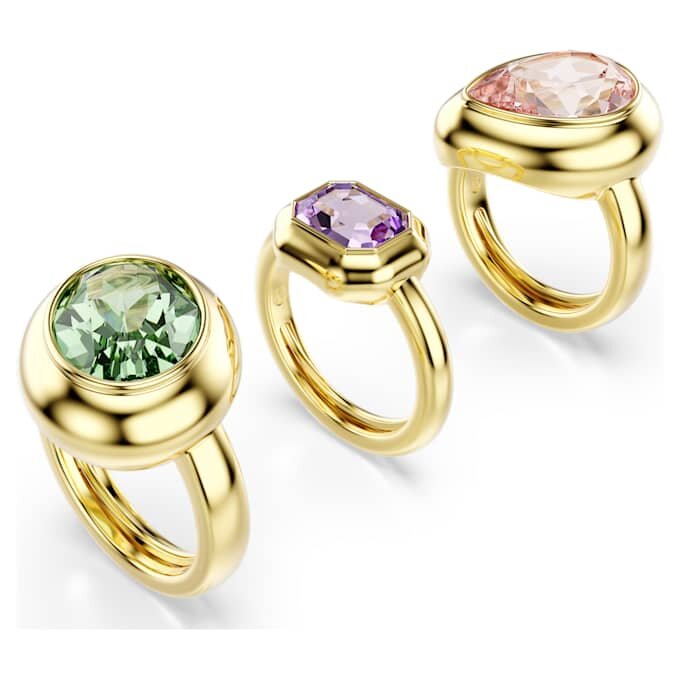 Gema-Motiv-Ringe (3), mehrfarbig, goldfarben plattiert Gema-Motiv-Ringe (3), mehrfarbig, goldfarben plattiert
