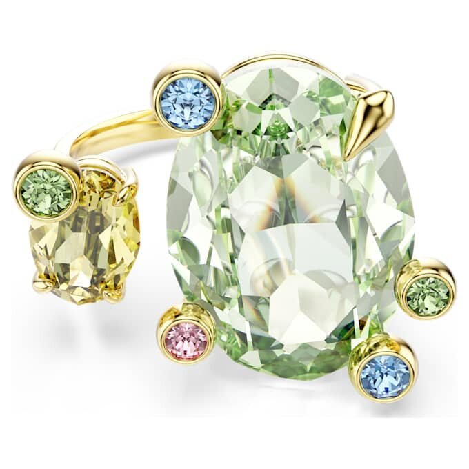 Gema Offener Ring mit gemischten Schliffen, mehrfarbig, goldfarben plattiert Gema Offener Ring mit gemischten Schliffen, mehrfarbig, goldfarben plattiert