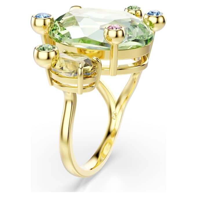 Gema Offener Ring mit gemischten Schliffen, mehrfarbig, goldfarben plattiert Gema Offener Ring mit gemischten Schliffen, mehrfarbig, goldfarben plattiert