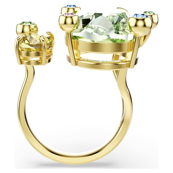Gema Offener Ring mit gemischten Schliffen, mehrfarbig, goldfarben plattiert Gema Offener Ring mit gemischten Schliffen, mehrfarbig, goldfarben plattiert