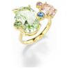 Gema-Ring-Set (3), gemischte Schliffe, mehrfarbig, goldfarben plattiert