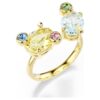 Gema-Ring-Set (3), gemischte Schliffe, mehrfarbig, goldfarben plattiert