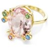 Gema-Ring-Set (3), gemischte Schliffe, mehrfarbig, goldfarben plattiert