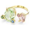 Gema-Ring-Set (3), gemischte Schliffe, mehrfarbig, goldfarben plattiert