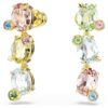 Gema-Tropfenohrringe – asymmetrisches Design, gemischte Schliffe, mehrfarbig, goldfarben plattiert Gema-Tropfenohrringe – asymmetrisches Design, gemischte Schliffe, mehrfarbig, goldfarben plattiert