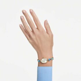 Gema Uhr mit Kristall-Armband, goldfarben, goldfarbene Oberfläche