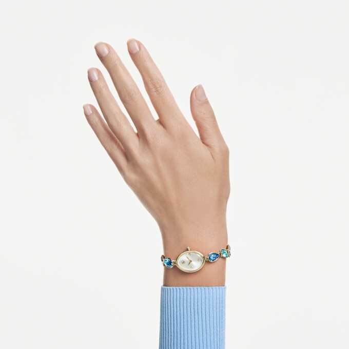 Gema Uhr mit Kristall-Armband, goldfarben, goldfarbene Oberfläche Gema Uhr mit Kristall-Armband, goldfarben, goldfarbene Oberfläche