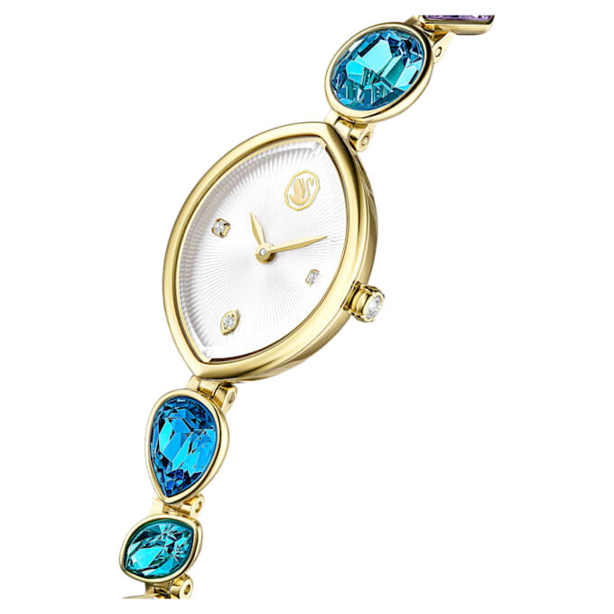 Gema Uhr mit Kristall-Armband, goldfarben, goldfarbene Oberfläche Gema Uhr mit Kristall-Armband, goldfarben, goldfarbene Oberfläche