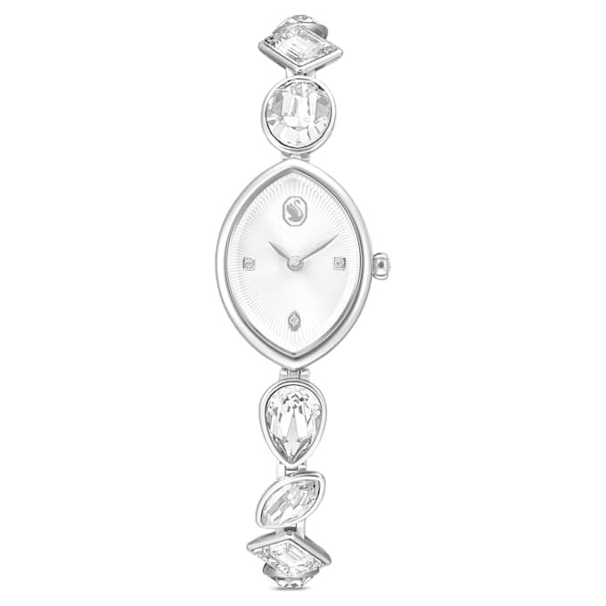 Gema Uhr mit Kristall-Armband, silberfarben, Edelstahl Gema Uhr mit Kristall-Armband, silberfarben, Edelstahl