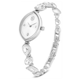 Gema Uhr mit Kristall-Armband, silberfarben, Edelstahl
