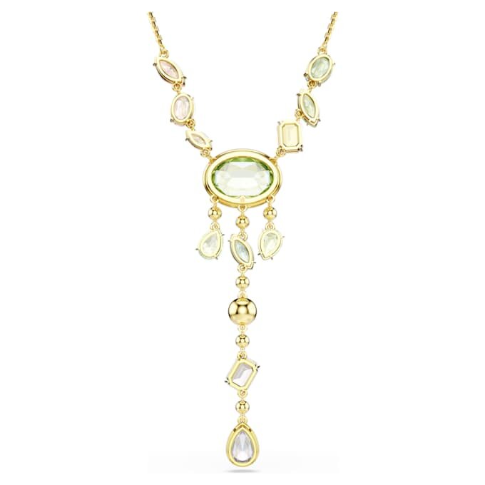 Gema Y-Halskette mit gemischten Schliffen, mehrfarbig, vergoldet Gema Y-Halskette mit gemischten Schliffen, mehrfarbig, vergoldet