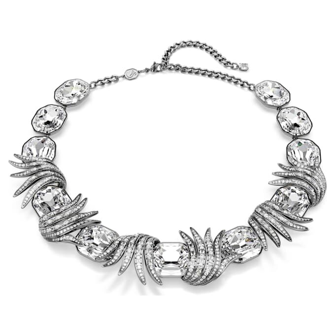 Halskette «Feather» aus der Vienna Collection, weiss, rutheniumbeschichtet Halskette «Feather» aus der Vienna Collection, weiss, rutheniumbeschichtet
