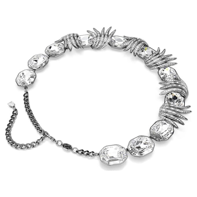 Halskette «Feather» aus der Vienna Collection, weiss, rutheniumbeschichtet Halskette «Feather» aus der Vienna Collection, weiss, rutheniumbeschichtet