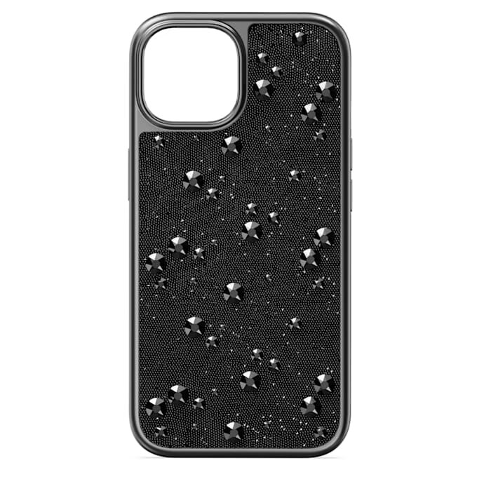 High Smartphone-Hülle mit flachen Kristallen, iPhone® 15, Schwarz High Smartphone-Hülle mit flachen Kristallen, iPhone® 15, Schwarz