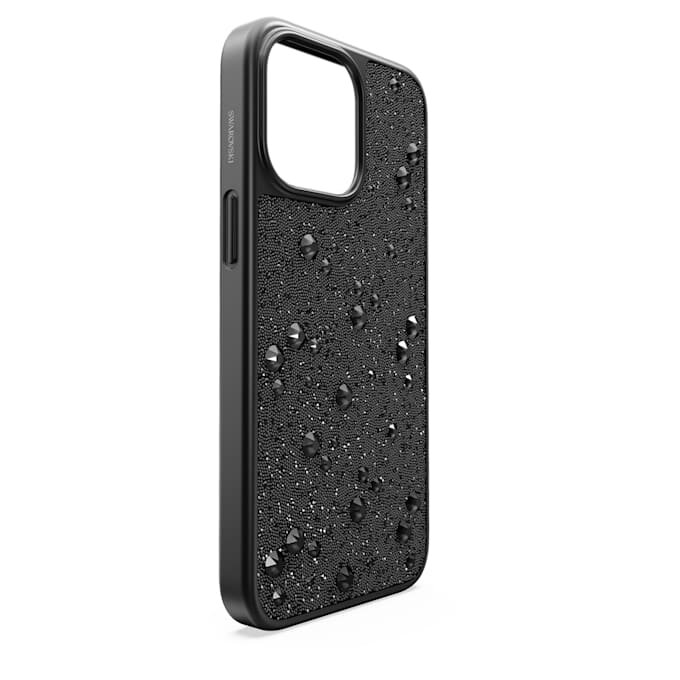 Hochwertige Smartphone-Hülle mit flachen Kristallen, iPhone® 15 Pro Max, Schwarz Hochwertige Smartphone-Hülle mit flachen Kristallen, iPhone® 15 Pro Max, Schwarz