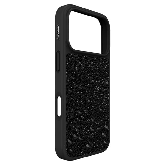 Hochwertige Smartphone-Hülle mit flachen Kristallen, iPhone® 17 Pro, Schwarz Hochwertige Smartphone-Hülle mit flachen Kristallen, iPhone® 17 Pro, Schwarz