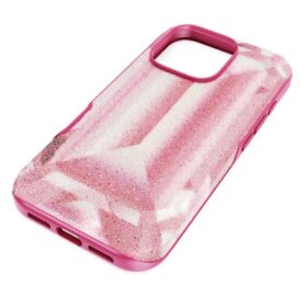 Hochwertige Smartphone-Hülle mit Kristall-Print-Motiv, iPhone® 16 Pro, Pink