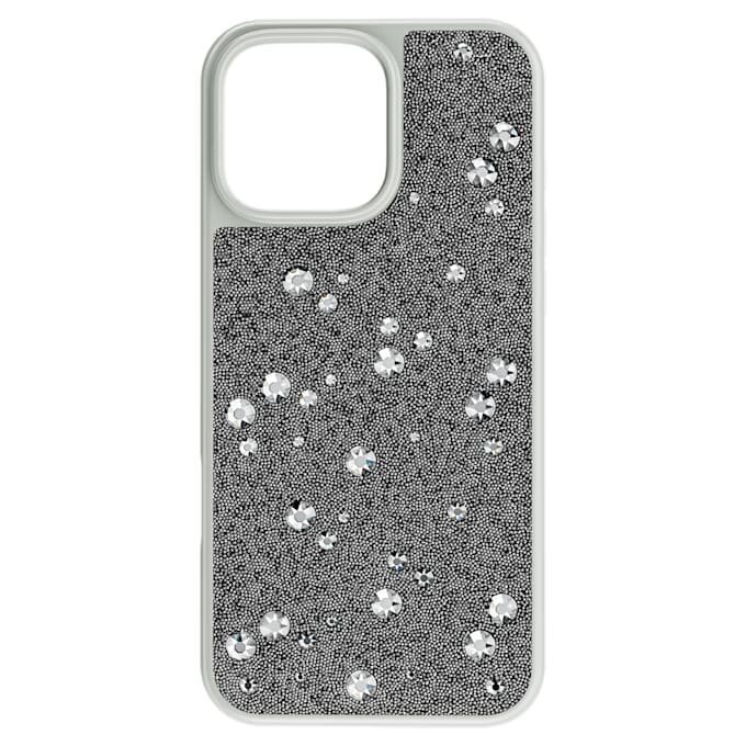 Hochwertige Smartphone-Hülle mit Streu-Design, iPhone® 16 Pro Max, silberfarben Hochwertige Smartphone-Hülle mit Streu-Design, iPhone® 16 Pro Max, silberfarben
