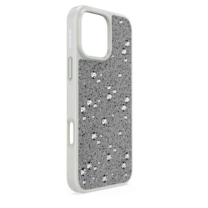 Hochwertige Smartphone-Hülle mit Streu-Design, iPhone® 16 Pro Max, silberfarben Hochwertige Smartphone-Hülle mit Streu-Design, iPhone® 16 Pro Max, silberfarben