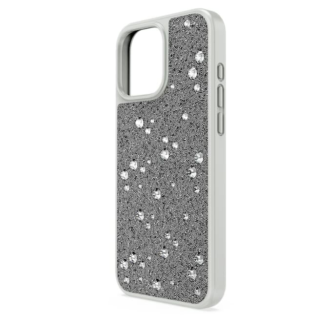 Hochwertige Smartphone-Hülle mit Streu-Design, iPhone® 16 Pro Max, silberfarben Hochwertige Smartphone-Hülle mit Streu-Design, iPhone® 16 Pro Max, silberfarben