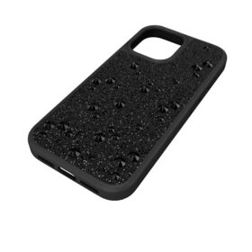 Hohe Smartphone-Hülle mit flachen Kristallen, iPhone® 17, Schwarz
