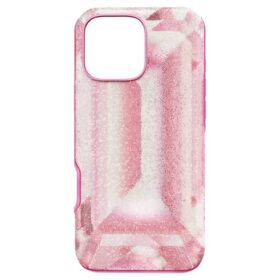 Hohe Smartphone-Hülle mit Kristallprint-Motiv, iPhone® 16 Pro Max, Rosa