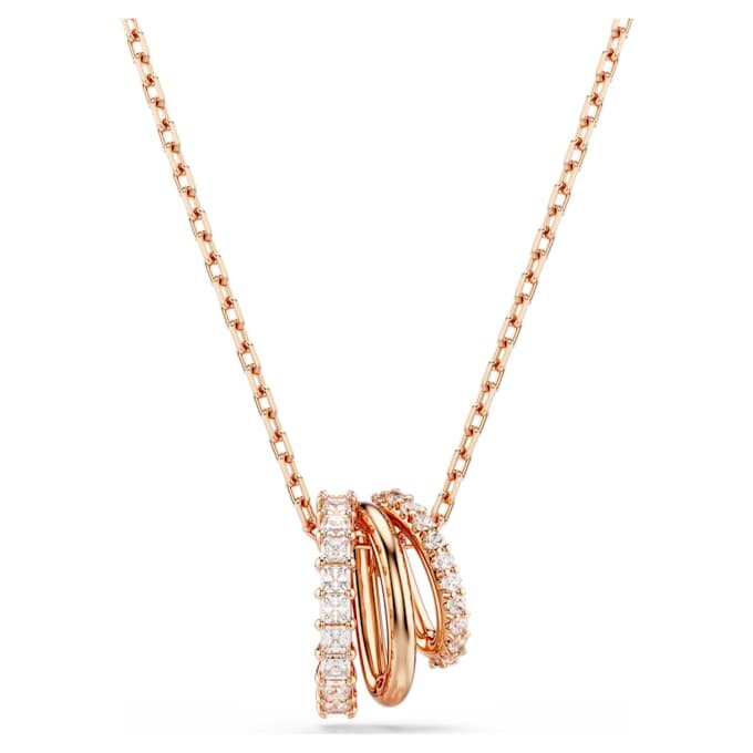 Hyperbola-Anhänger mit gemischten Schliffen, weiss, roségoldfarben vergoldet Hyperbola-Anhänger mit gemischten Schliffen, weiss, roségoldfarben vergoldet