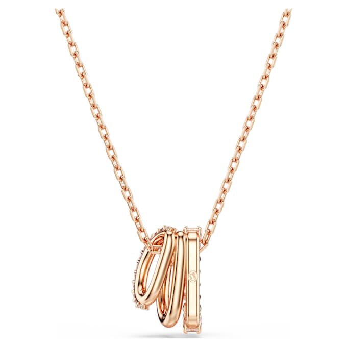 Hyperbola-Anhänger mit gemischten Schliffen, weiss, roségoldfarben vergoldet Hyperbola-Anhänger mit gemischten Schliffen, weiss, roségoldfarben vergoldet