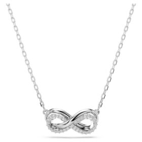 Hyperbola-Anhänger Pavé, Infinity, Weiss, rhodiniert