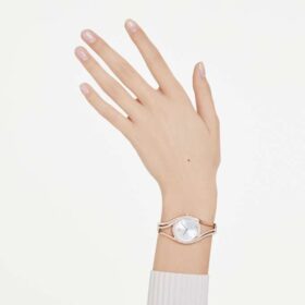 Hyperbola-Armbanduhr Swiss Made, Metallarmband, roségoldfarben, roségoldfarbene Oberfläche