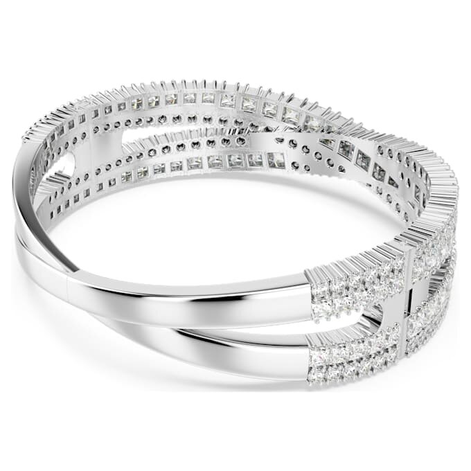Hyperbola-Armreif mit gemischten Schliffen, Infinity-Symbol, weiss, rhodiniert Hyperbola-Armreif mit gemischten Schliffen, Infinity-Symbol, weiss, rhodiniert