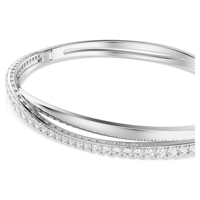 Hyperbola-Armreif mit rundem Schliff, weiss, rhodiniert Hyperbola-Armreif mit rundem Schliff, weiss, rhodiniert