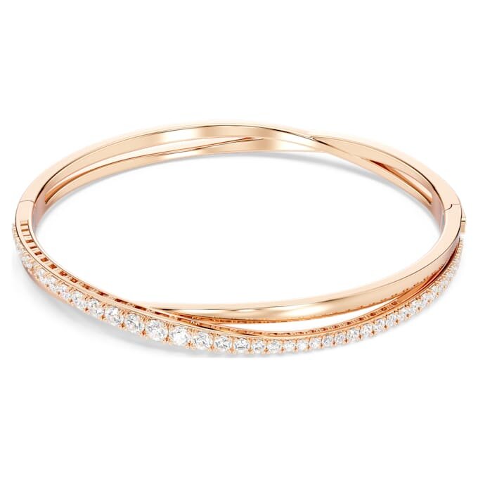 Hyperbola-Armreif, weiss, roségoldfarben plattiert Hyperbola-Armreif, weiss, roségoldfarben plattiert