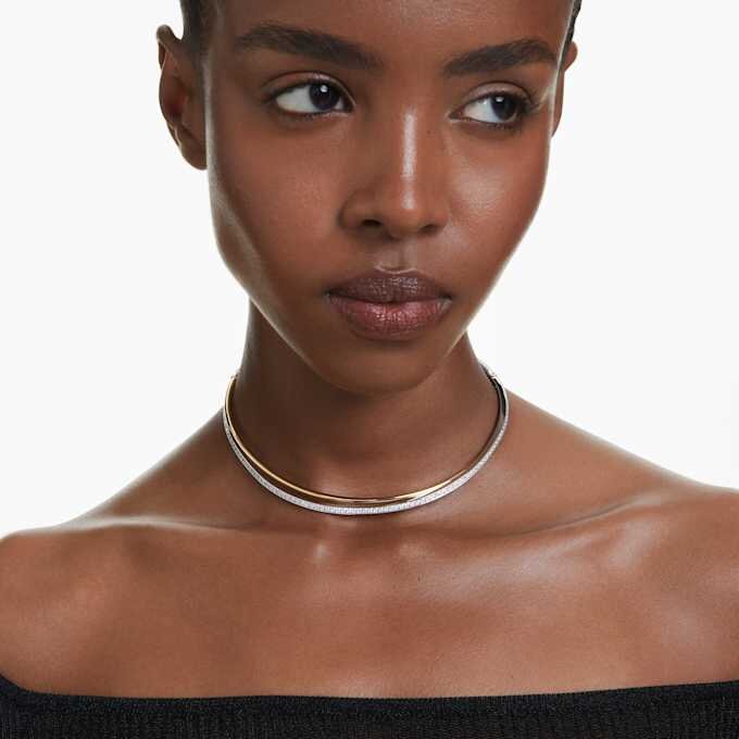 Hyperbola-Choker, Rundschliff, weiss, gemischte Metalloberfläche Hyperbola-Choker, Rundschliff, weiss, gemischte Metalloberfläche