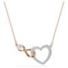 Hyperbola-Halskette «Infinity and Heart», weiss, gemischte Metalloberfläche Hyperbola-Halskette «Infinity and Heart», weiss, gemischte Metalloberfläche