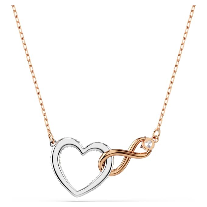 Hyperbola-Halskette «Infinity and Heart», weiss, gemischte Metalloberfläche Hyperbola-Halskette «Infinity and Heart», weiss, gemischte Metalloberfläche