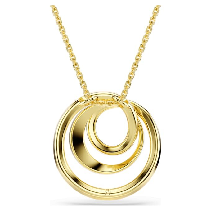 Hyperbola-Halskette, Rundschliff, weiss, goldfarben plattiert Hyperbola-Halskette, Rundschliff, weiss, goldfarben plattiert