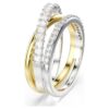 Hyperbola-Ring mit gemischten Schliffen, weiss, gemischte Metalloberfläche Hyperbola-Ring mit gemischten Schliffen, weiss, gemischte Metalloberfläche